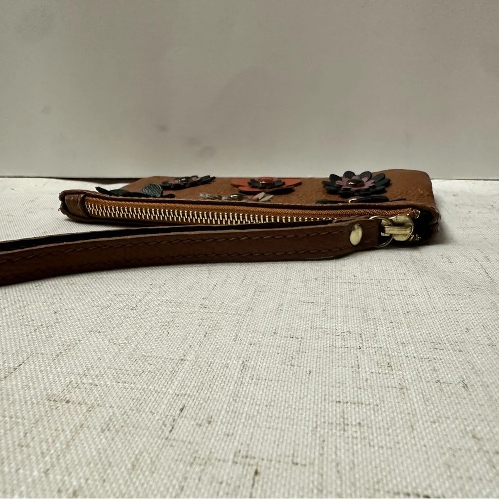 Floral Embellished Brown Wristlet - Picture 6 of 9